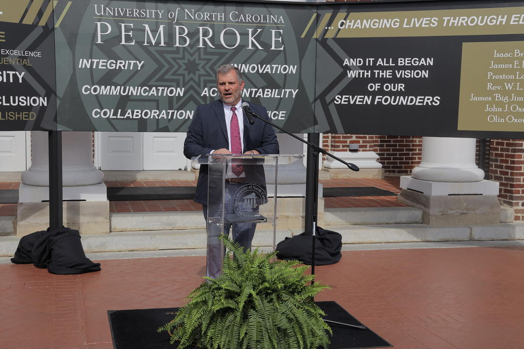 Pembroke Town Councilman Channing Jones, grandson of former Chancellor English Jones, was among the guest speakers on Founders' Day