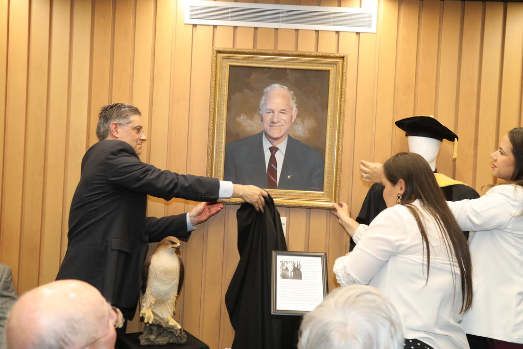 University officials unveil portrait of Dr. Joseph Oxendine in the building named in his honor