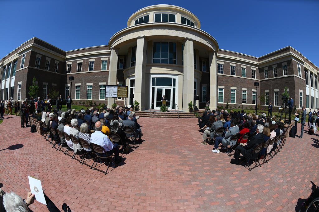 More than 400 guests attended a ribbon-cutting ceremony for the James A. Thomas Hall on April 27, 2022