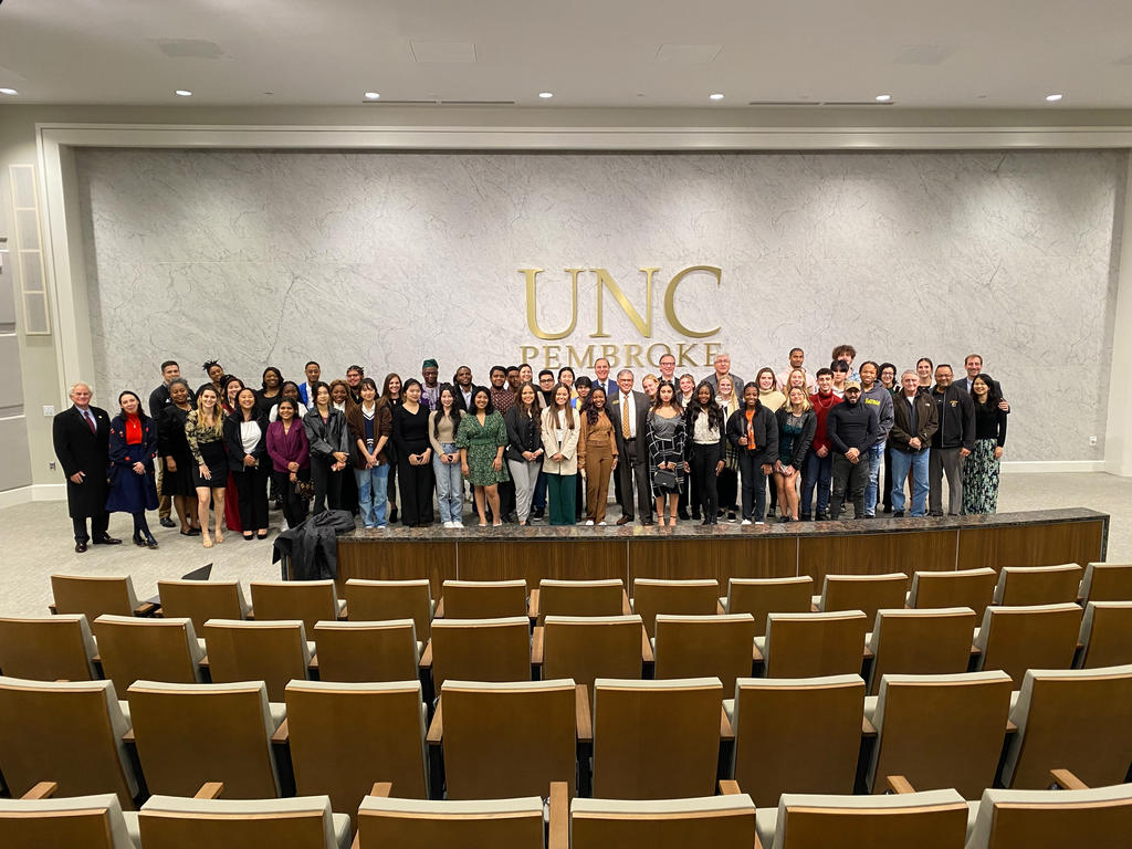 Students and administrators gather during the 2022 Lunar New Year Festival at UNCP