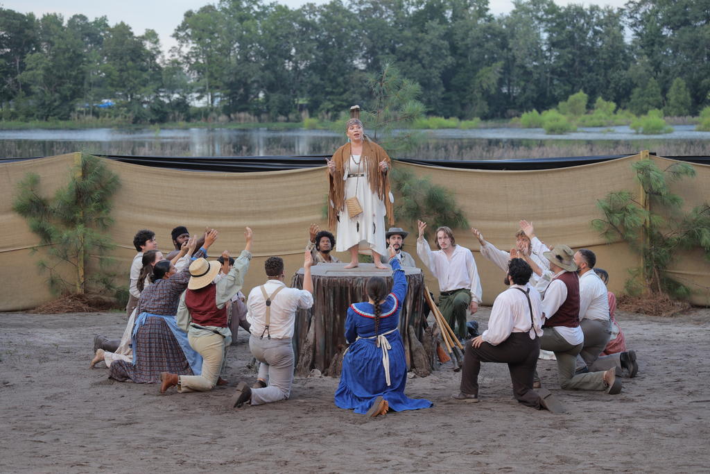 An iconic scene from the 2022 season performed at the Lumbee Tribal Cultural Center
