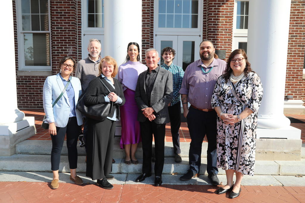 Representatives with the UNC American Indian Center joined Rick West during his visit to UNCP on February 22