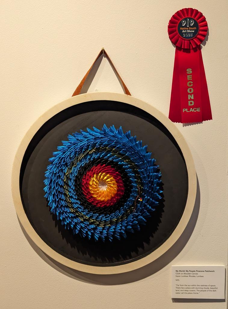 Karen Rhodes won second place for her Lumbee Patchwork entitled "My World: My People."