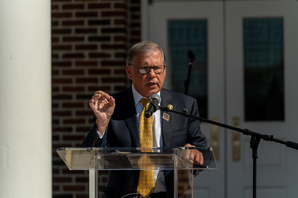 Chancellor Robin Gary Cummings speaks at the Founders' Day celebration on March 14, 2024