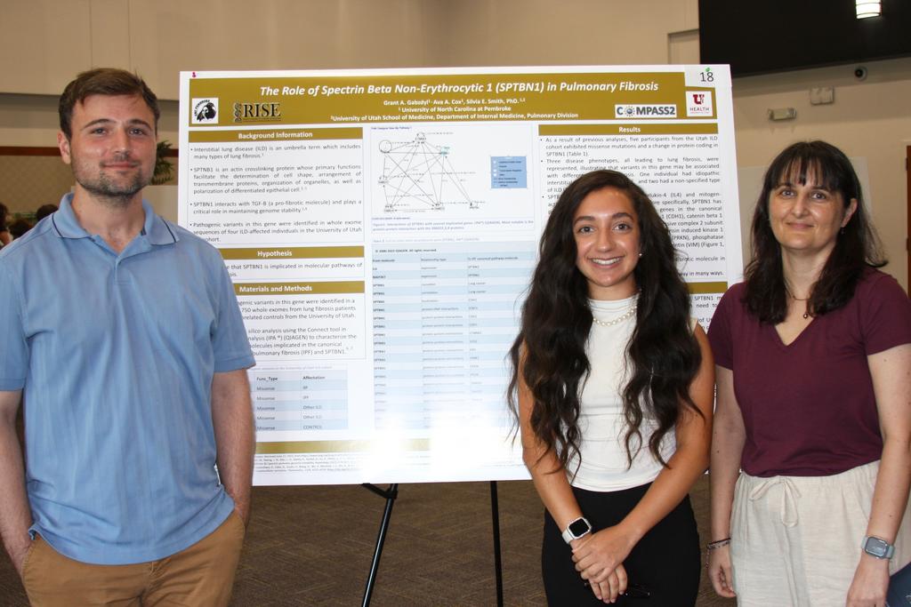 Left to right: Grant Gabzdyl, Ava Cox, and research mentor Dr. Silvia Smith