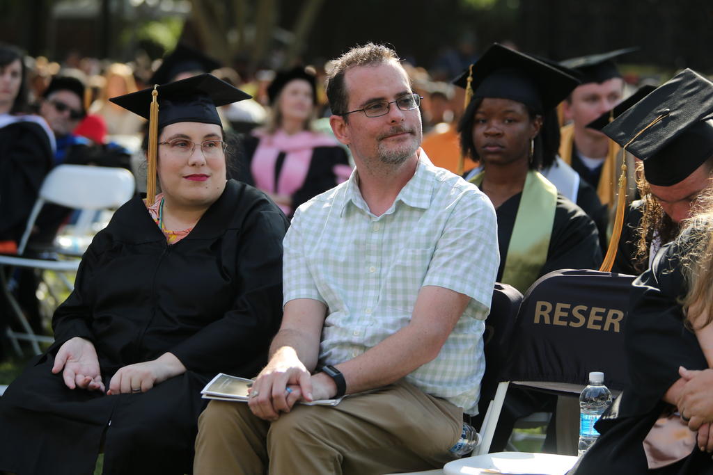 Michelle Bailey and her husband, Damian, at UNC Pembroke's Spring Commencement