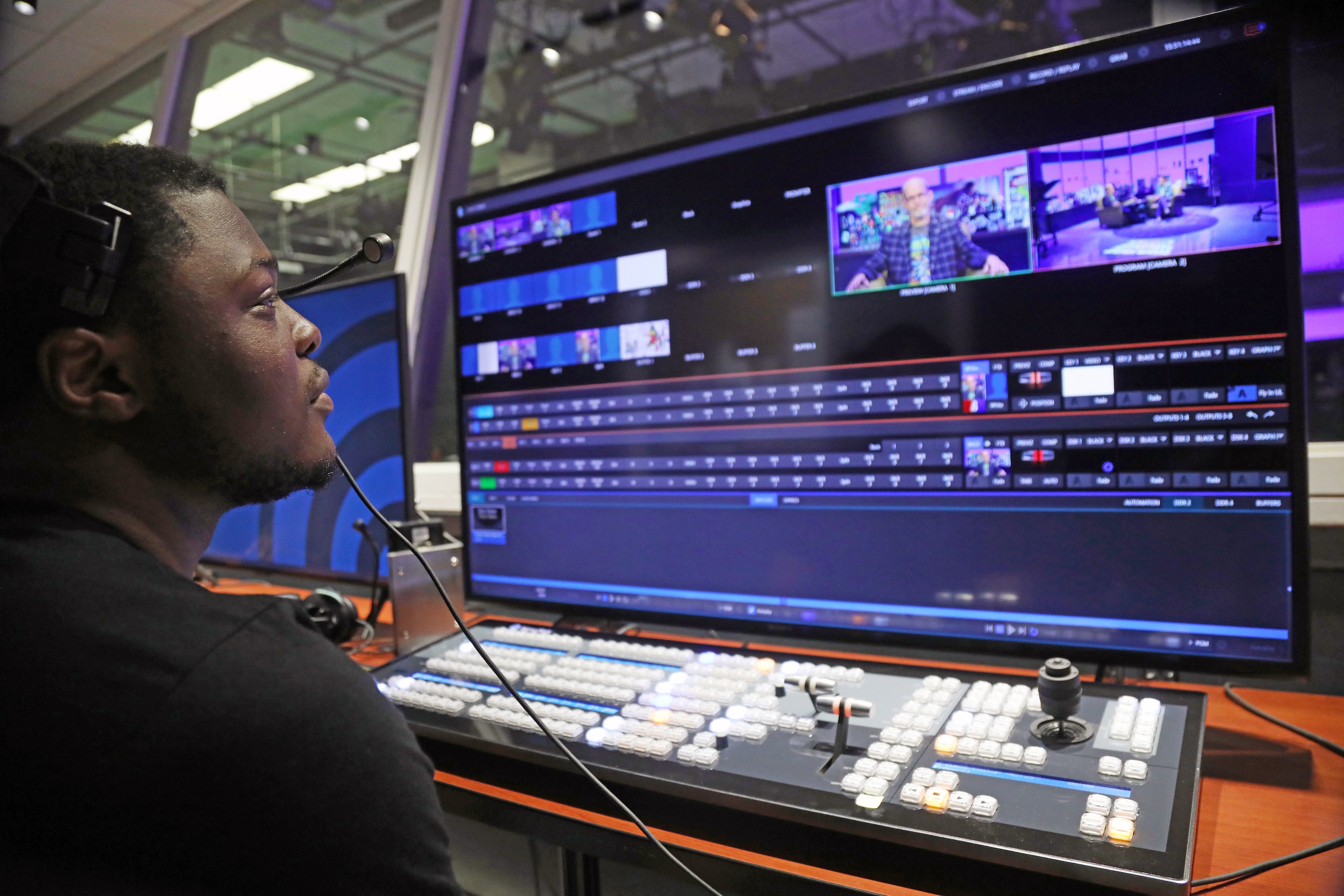 Broadcast class at UNCP Litty