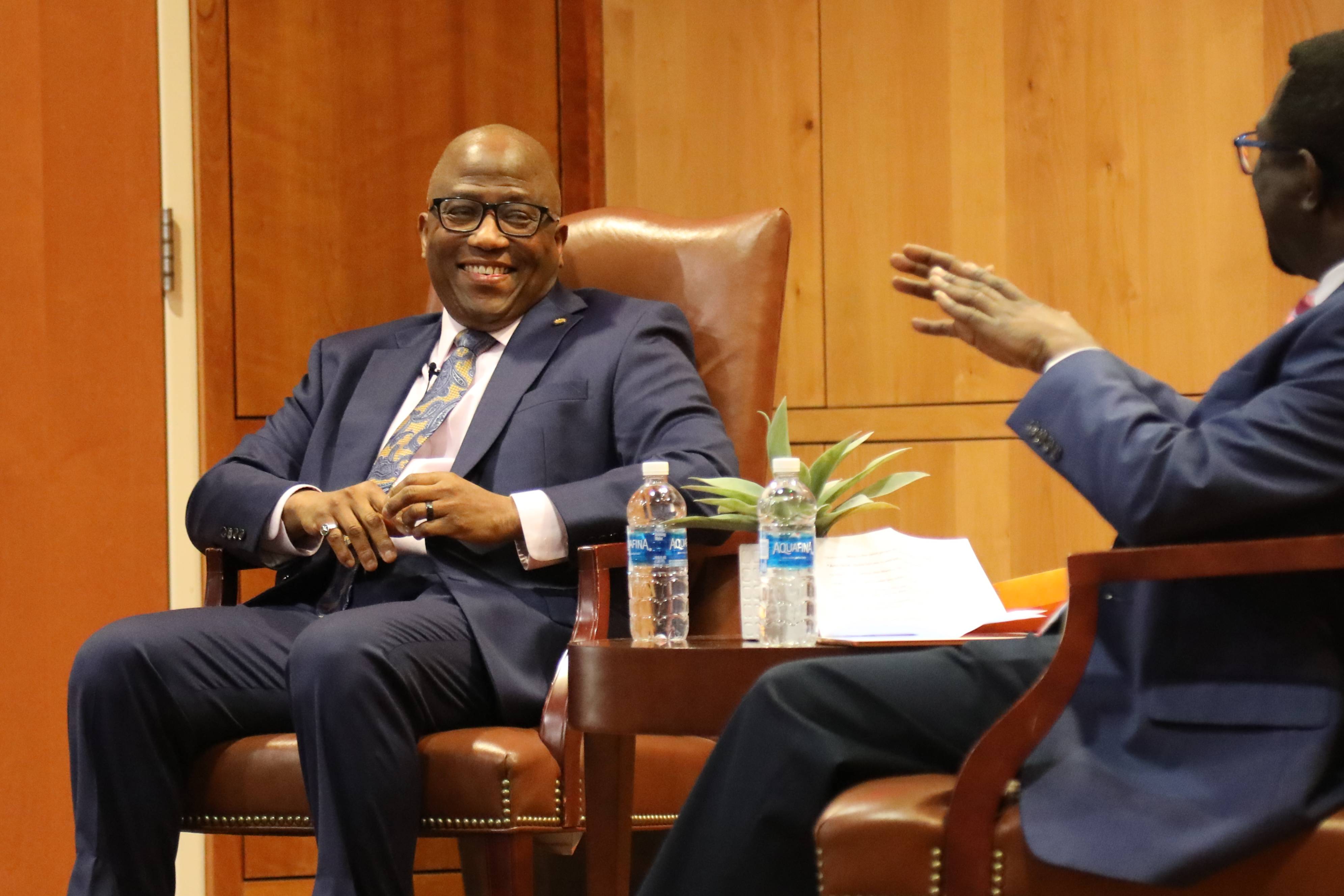 Brigadier General Allen J. Jamerson speaking to the campus community