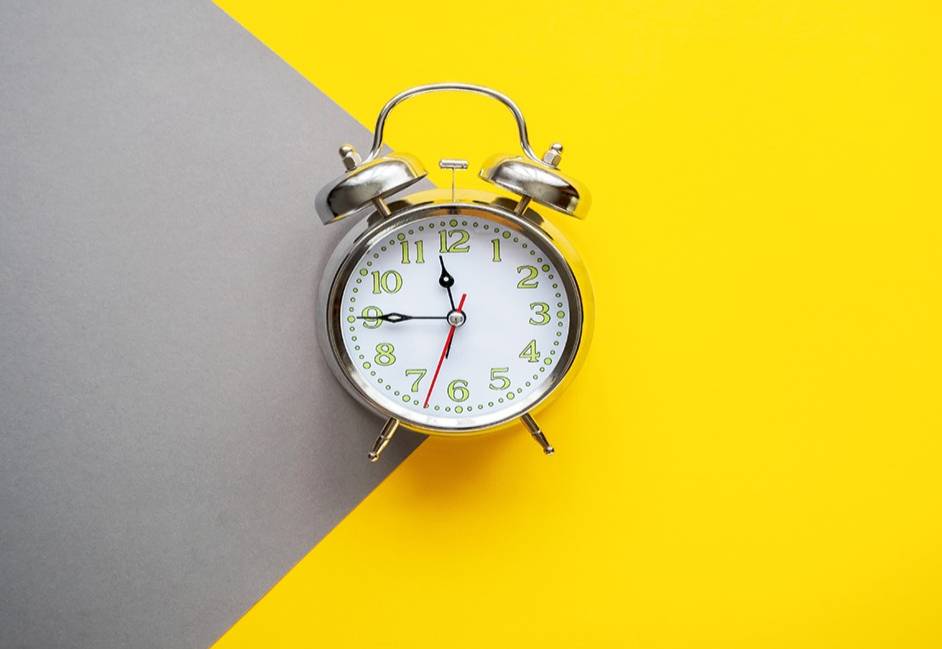 clock with yellow background