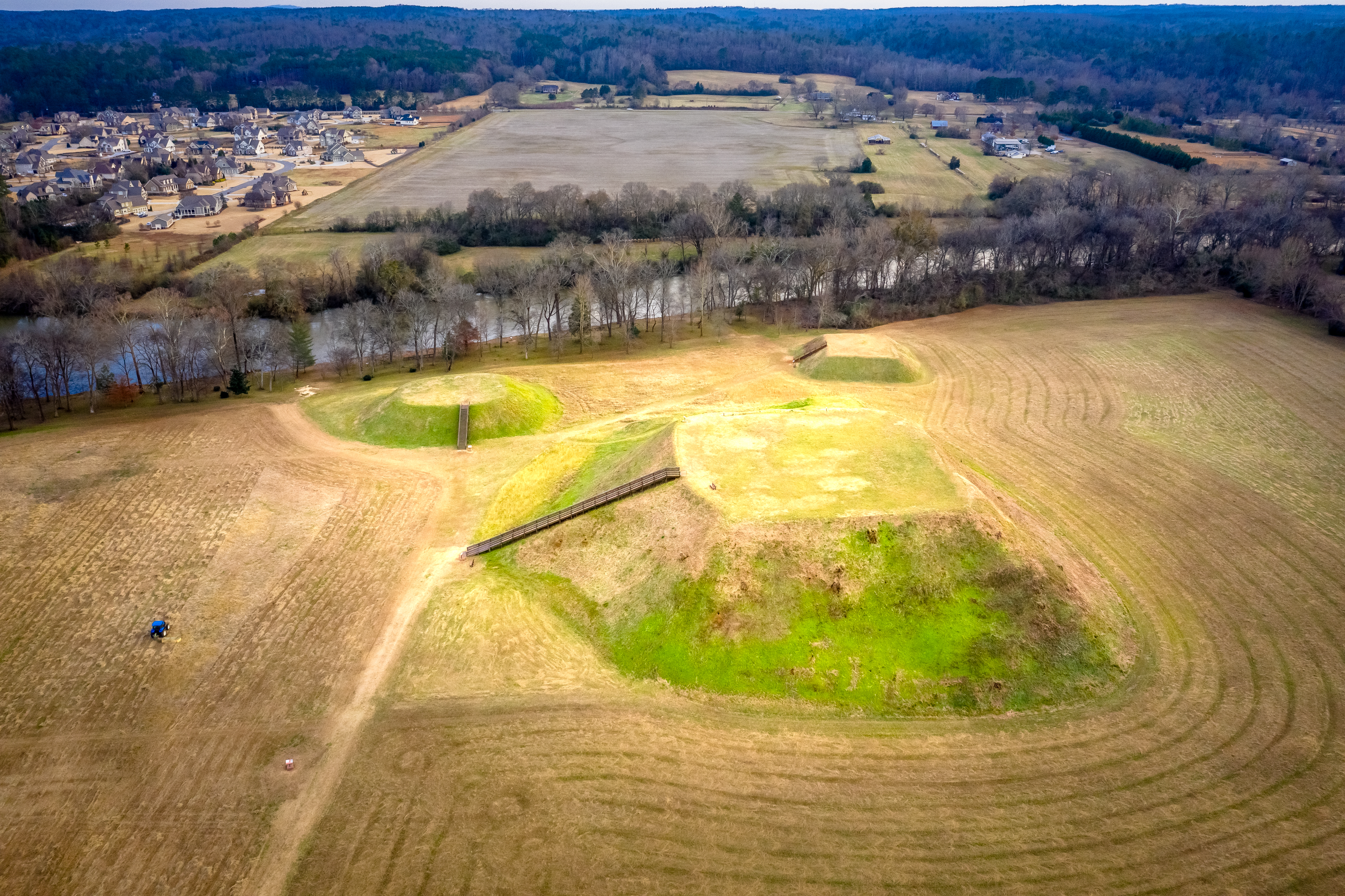 Etowah Indian mound ariel shot