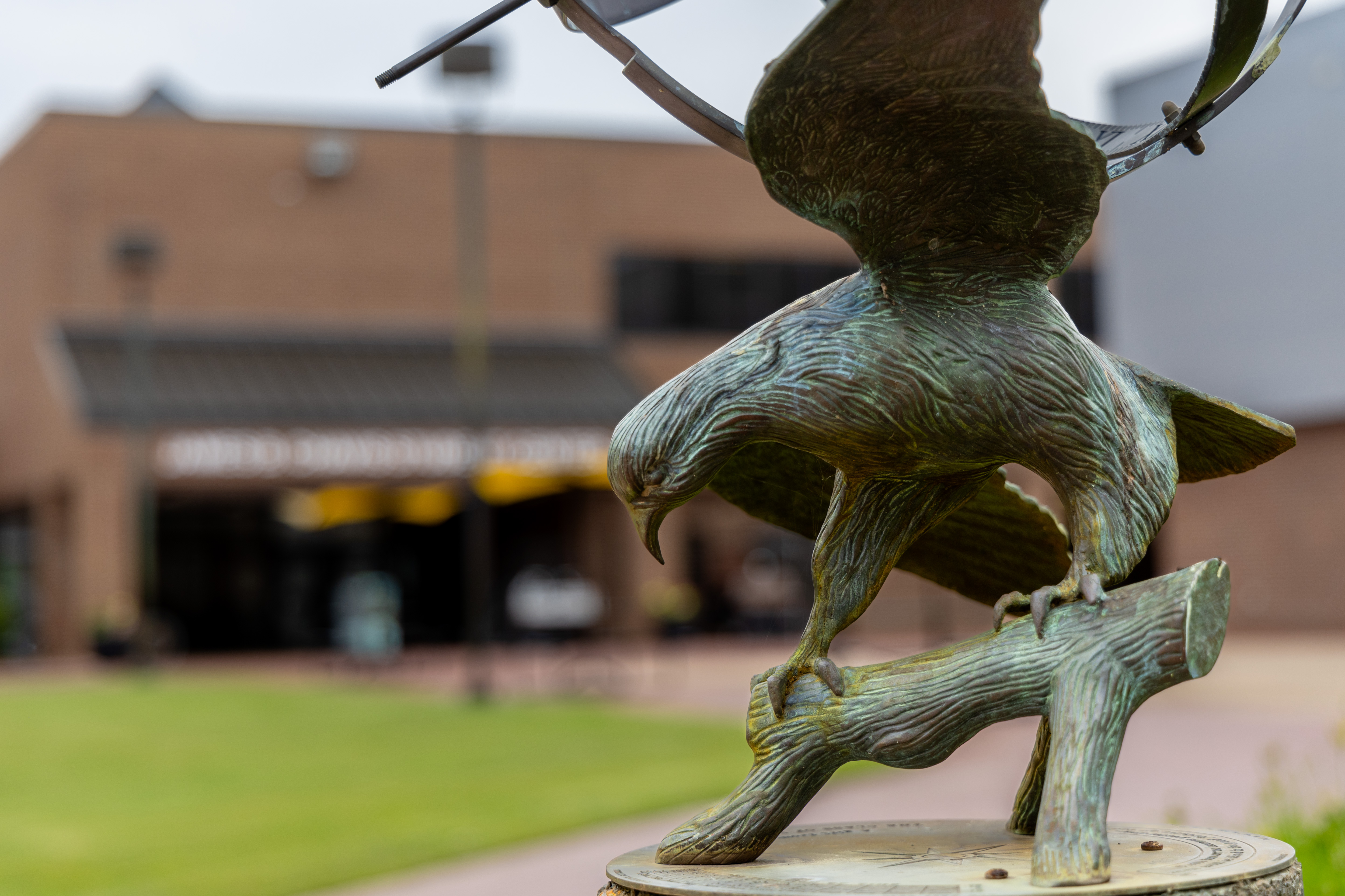 Hawk Sundial on campus