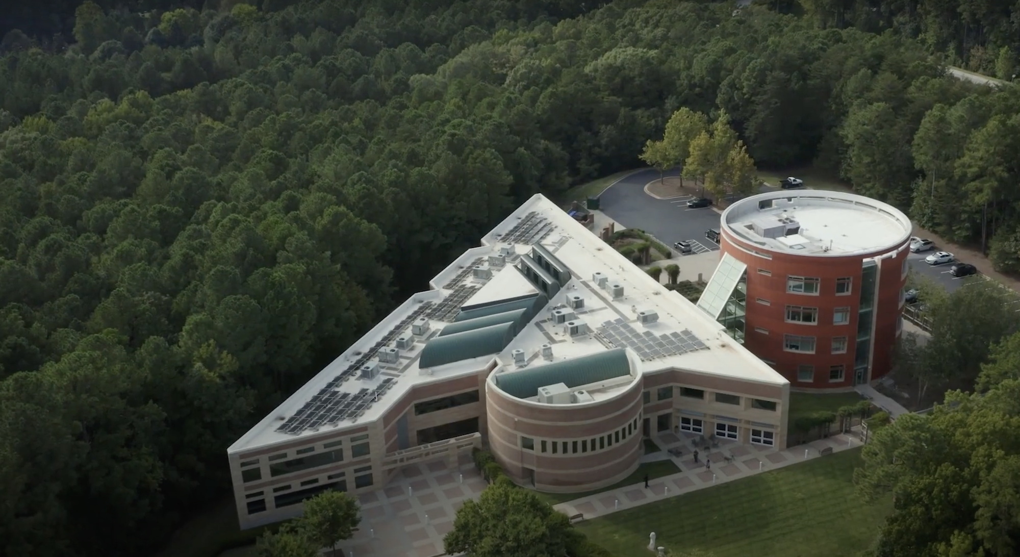 Aerial view of a building