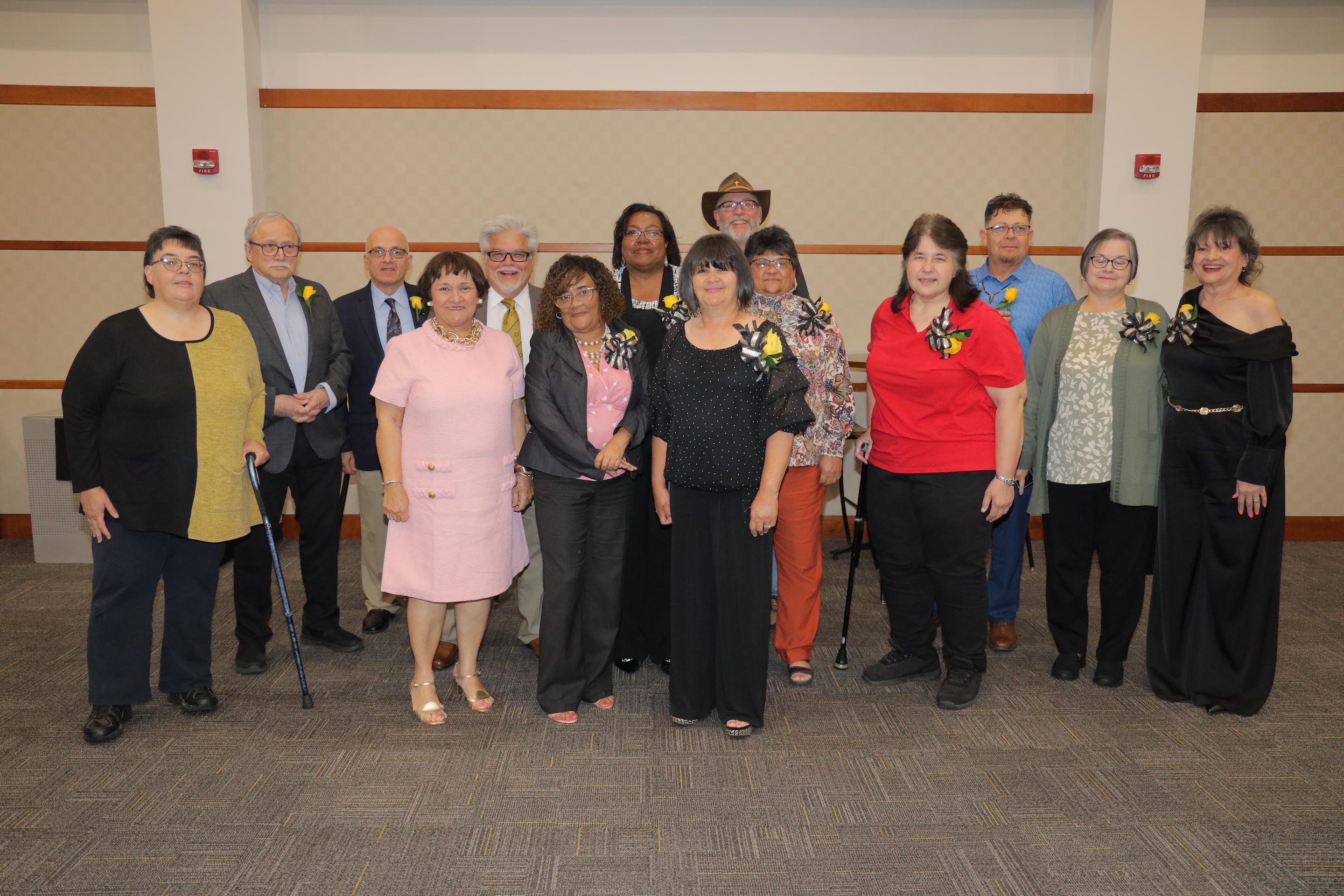 UNCP recently honored 25 retirees during a luncheon at the University Center Annex. Pictured are 14 of the total retirees who attended a Retiree Celebration on April 15, 2025.