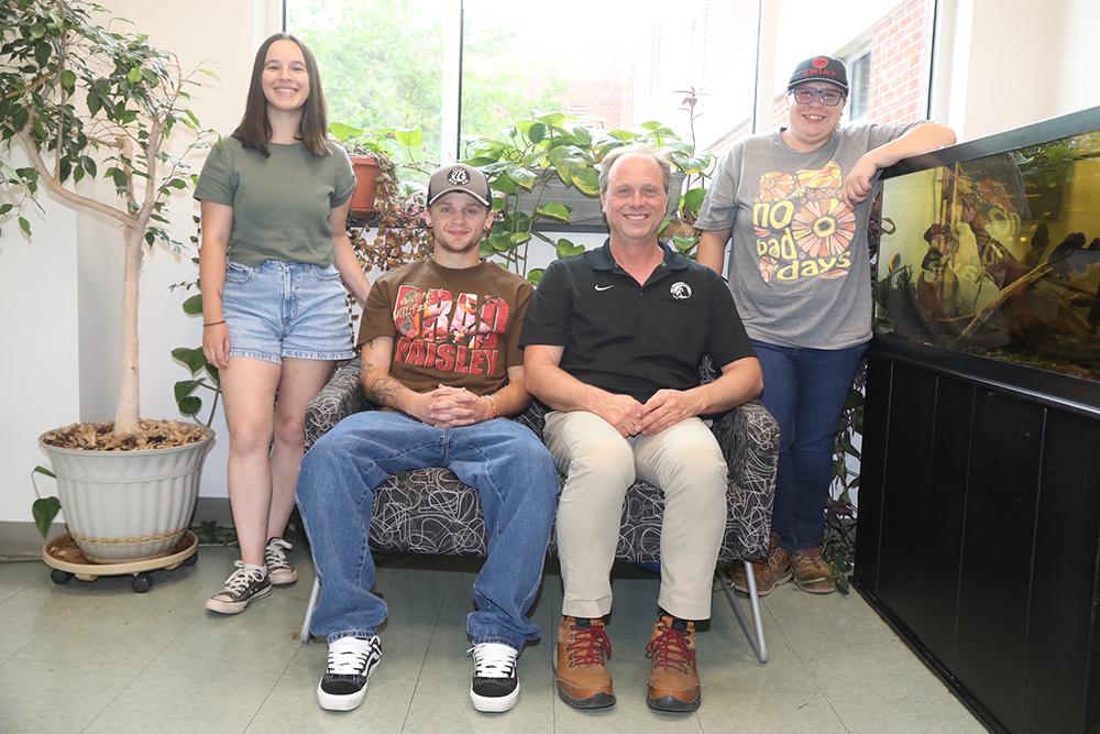 Bezos Scholars Alexis Pegram, Jack Taylor, Dr. Bryan Sales and Cassandra Helms.