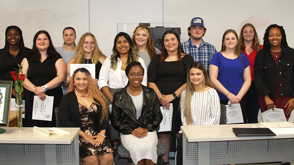 Students inducted into the Psi Lambda Chapter of TriBeta