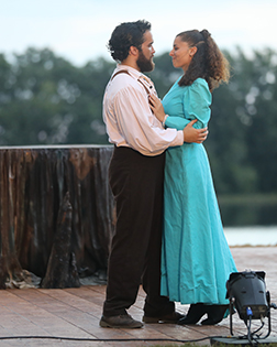 UNCP Theater progrm graduates Bill Oxendine and Cheyenne Ward in 2024 production