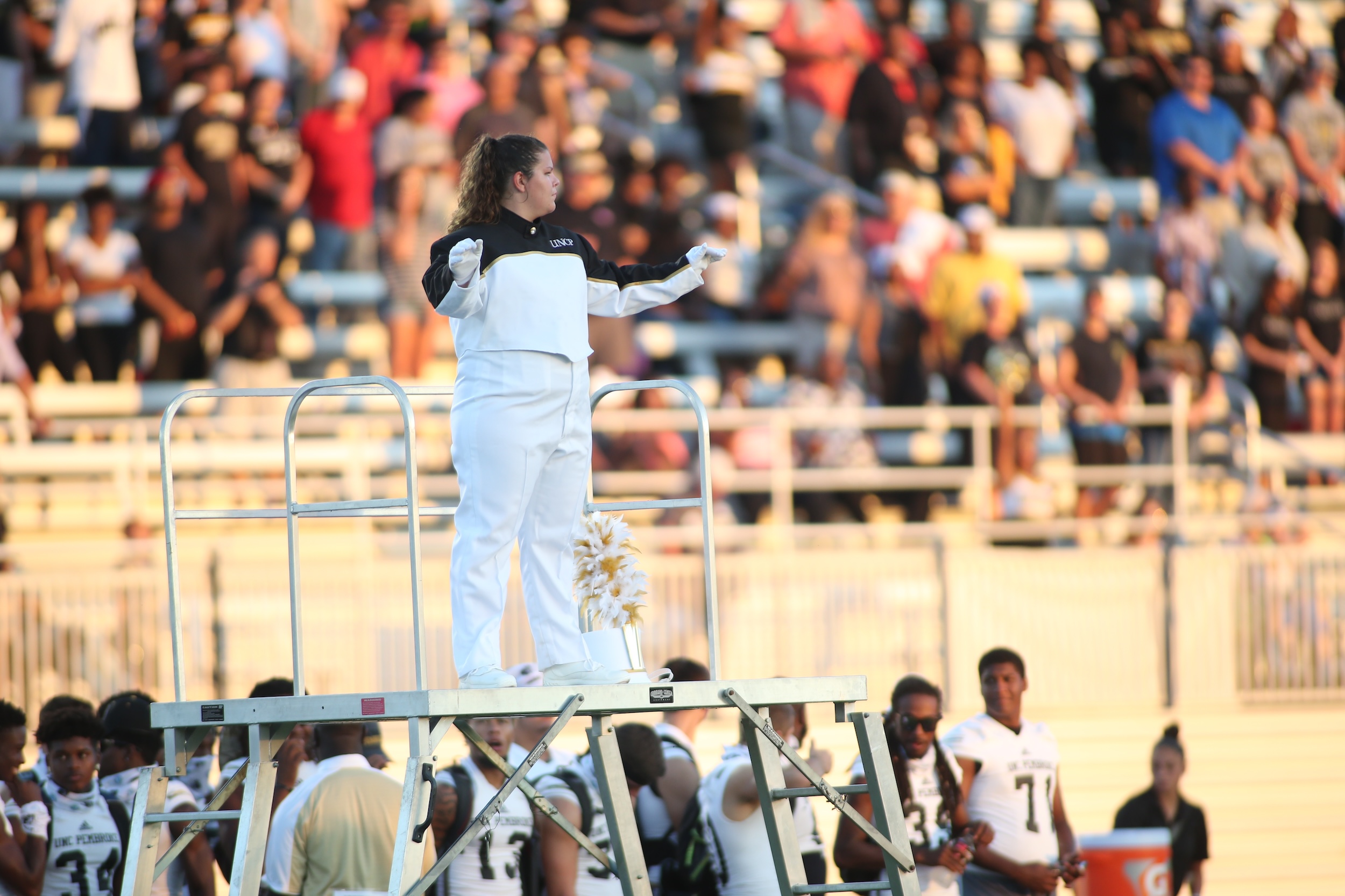 UNCP marching band at game