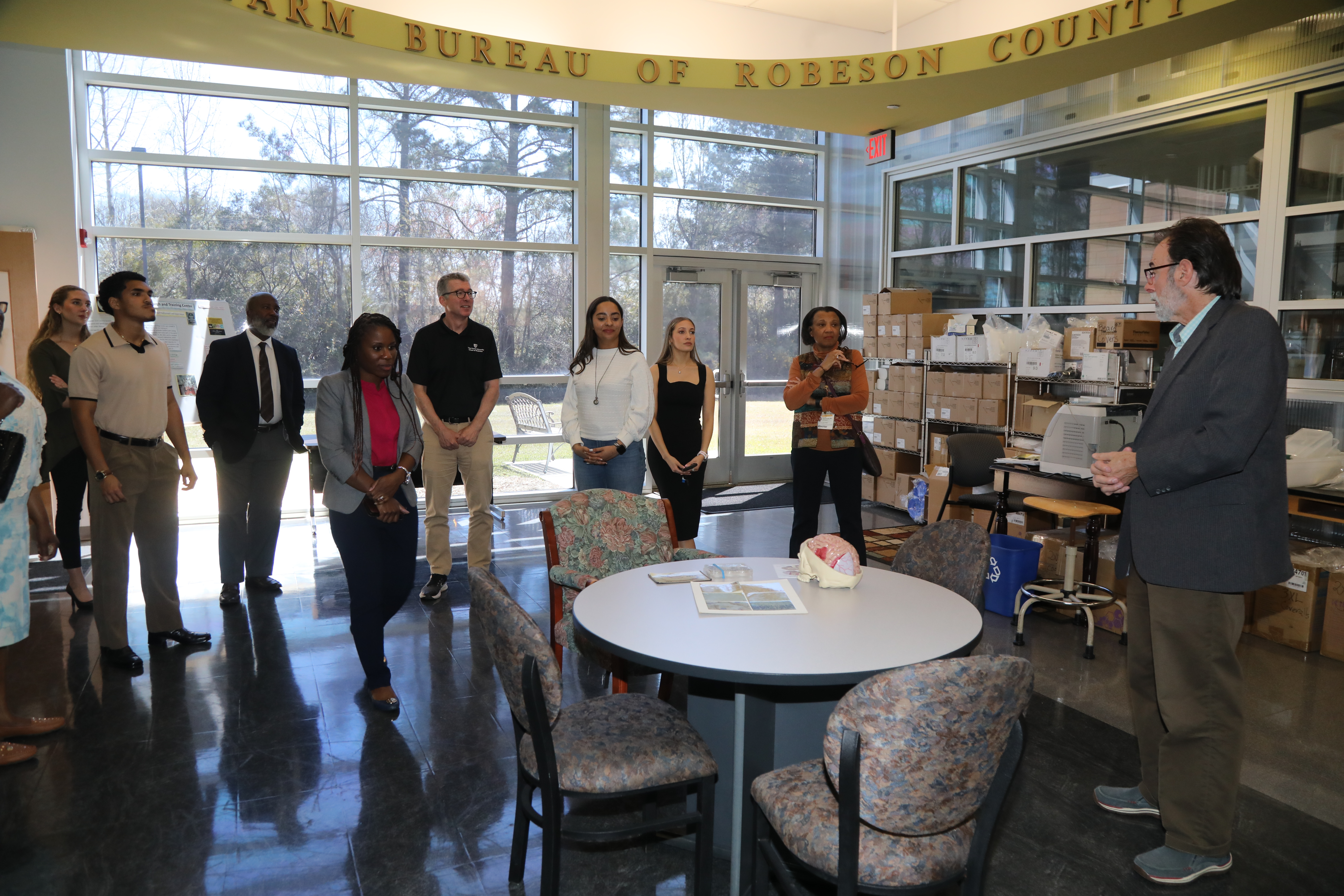 Wake Forest School of Medicine faculty tour Dr. Ben Bahr’s Alzheimer's Disease Research Lab.