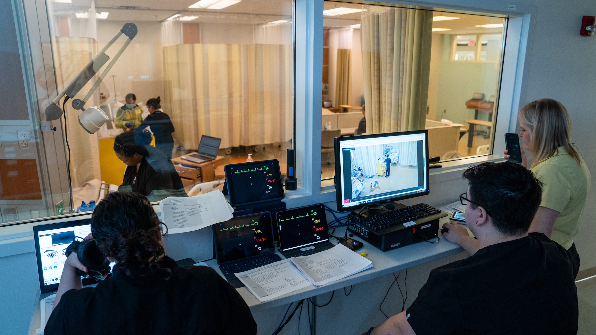 UNCP students in the Clinical Learning Center