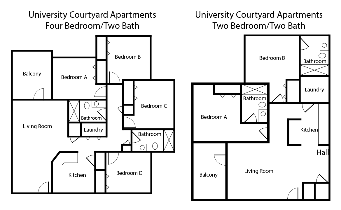 University Courtyard Apartments Floor Plans