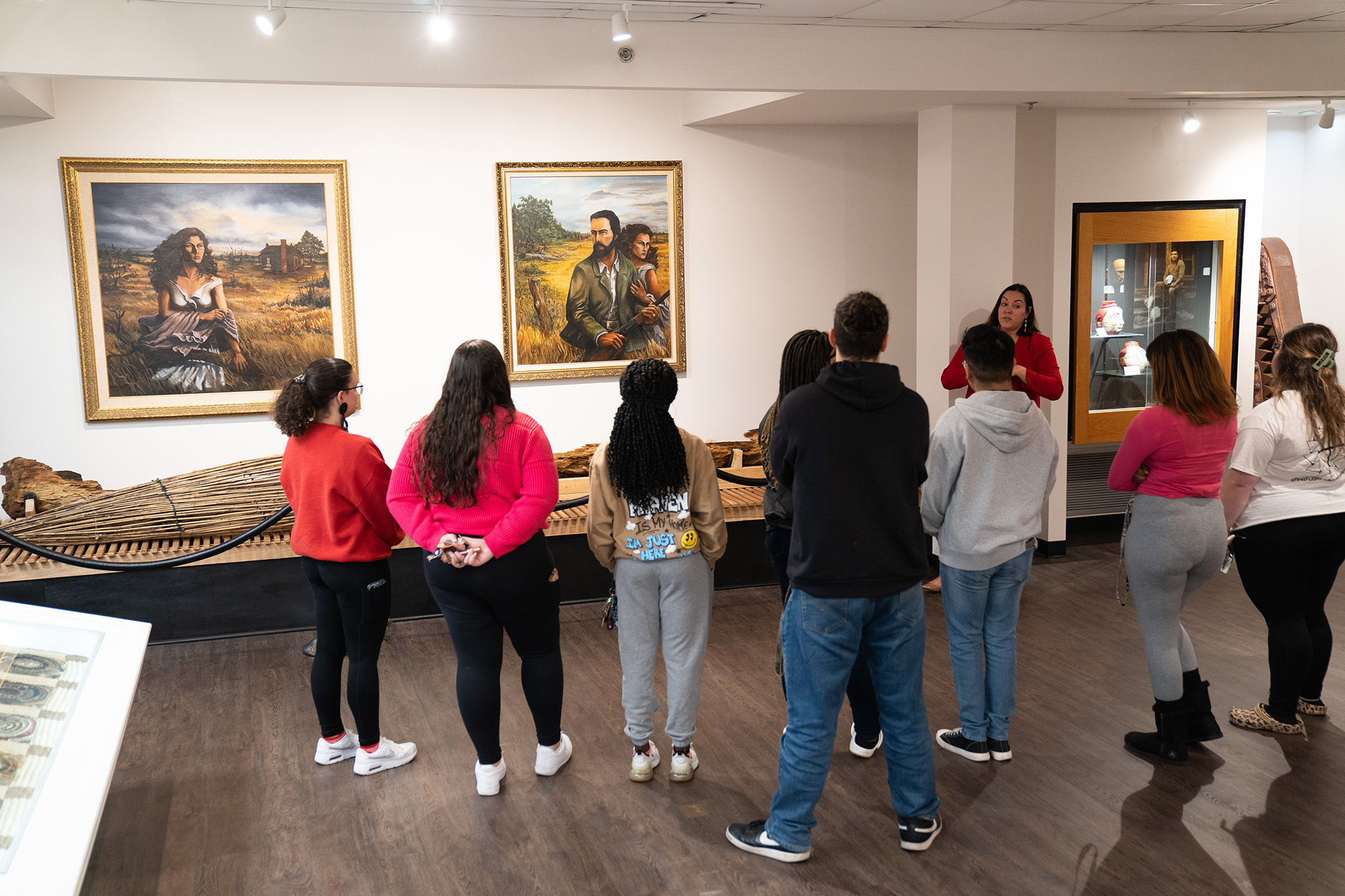 Students on tour in the museum