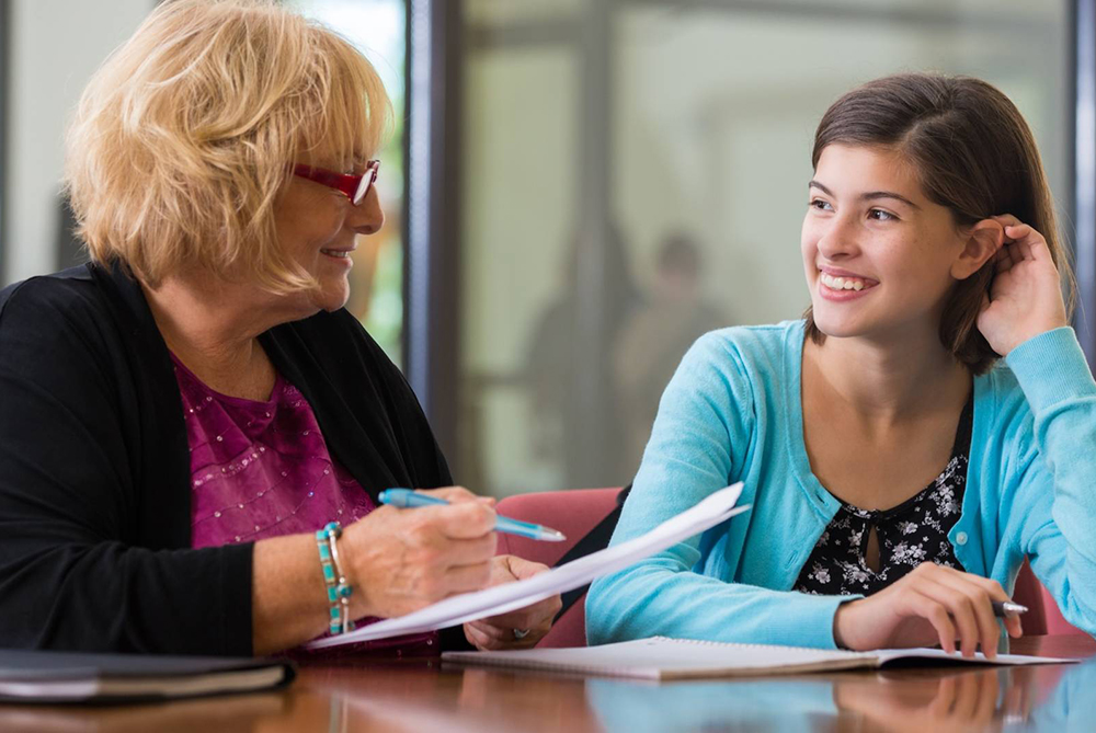 student getting help with a paper