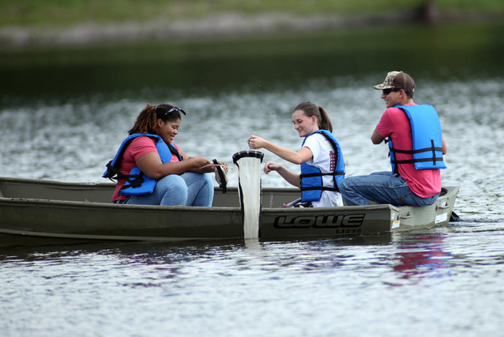 UNCP students on a boat trip