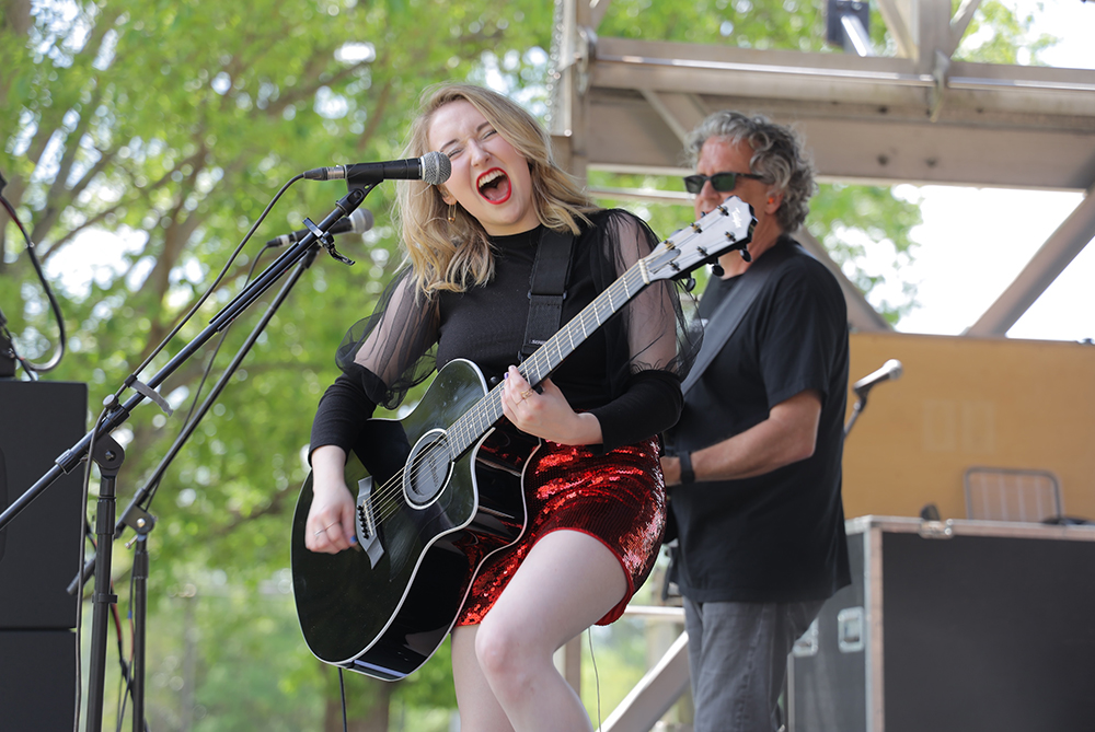 Singer at UNCP Festival at Old Main