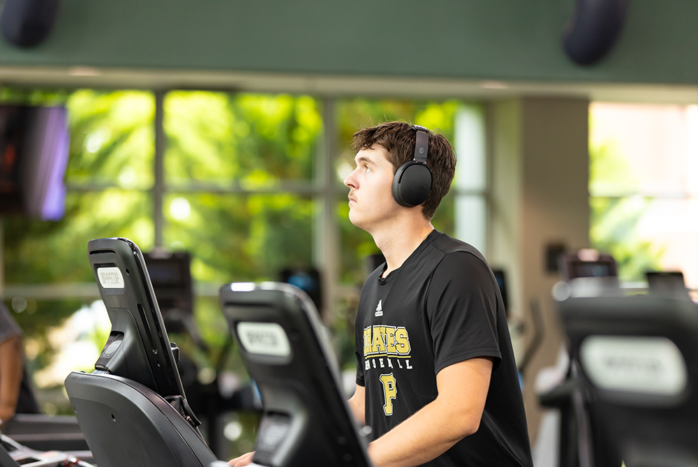 UNCP student in the Campbell Wellness Center