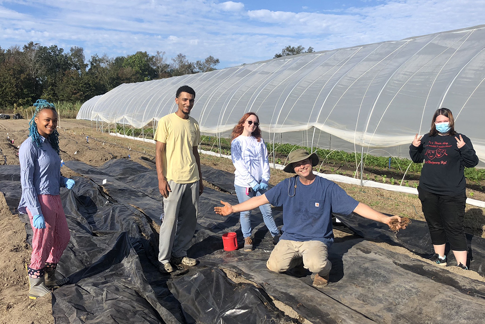 Bryan Sales and students agriculture
