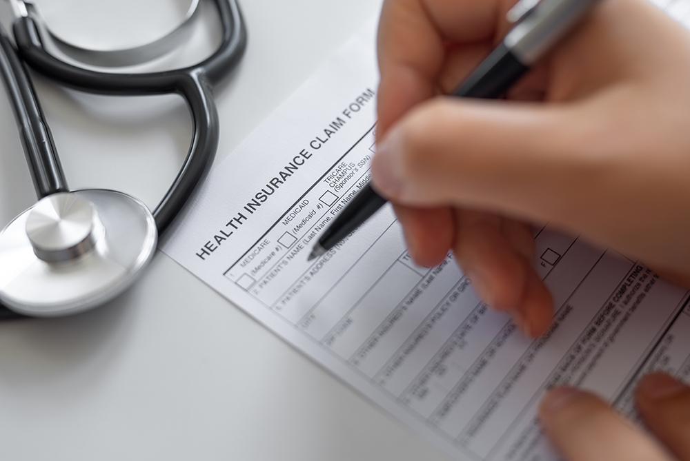 health insurance claim paperwork