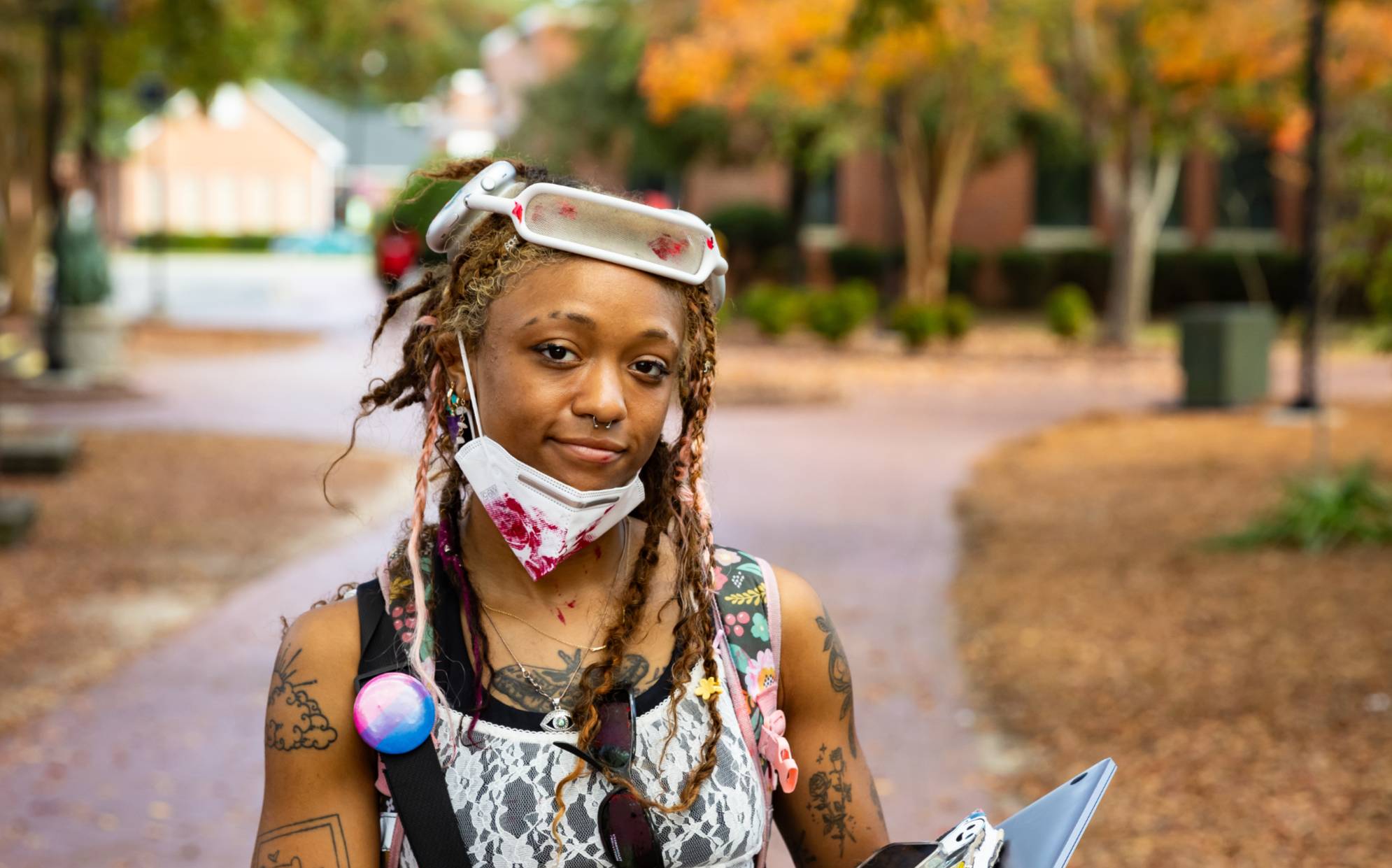 UNCP art student standing