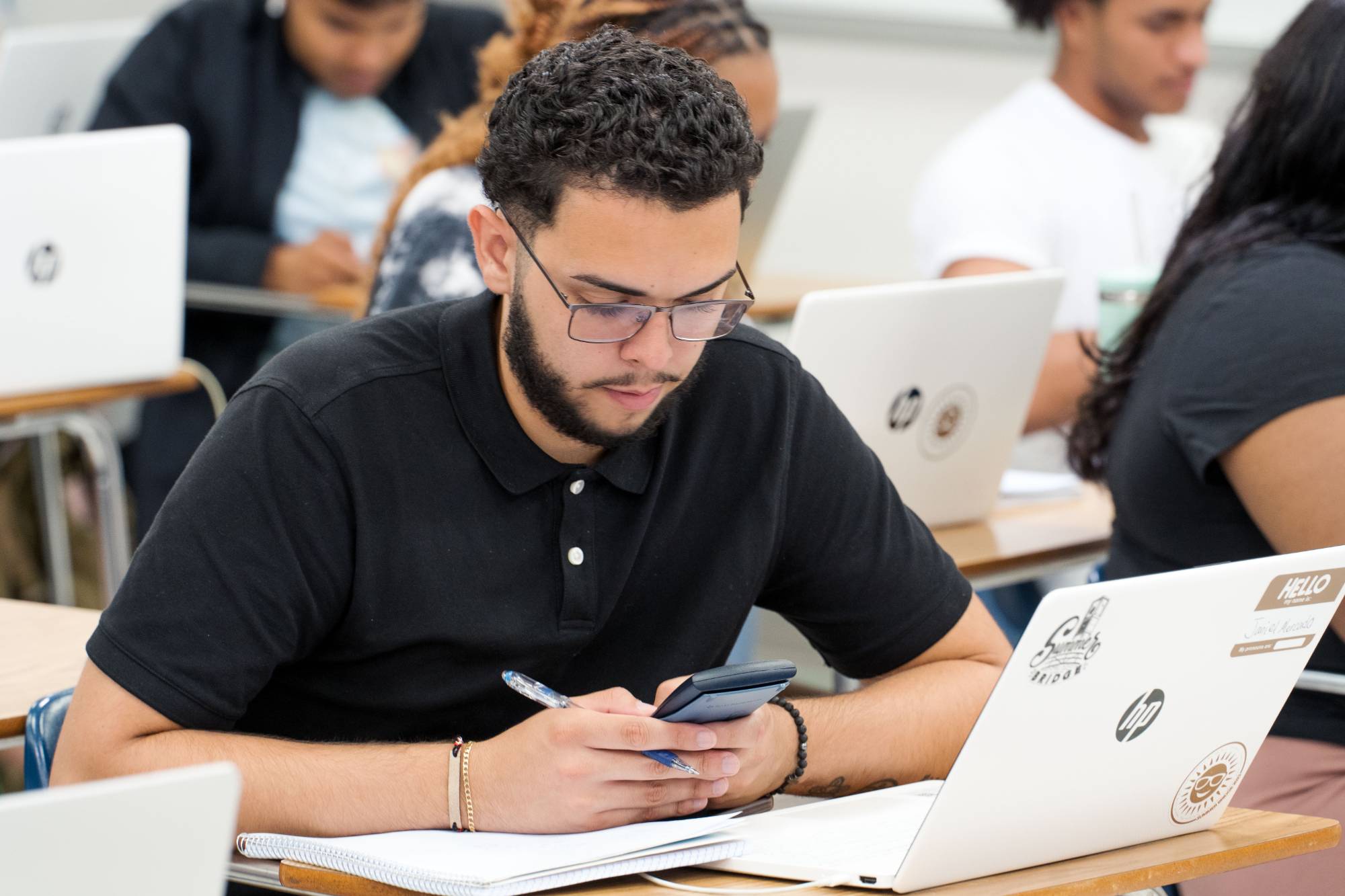 UNCP student in math class