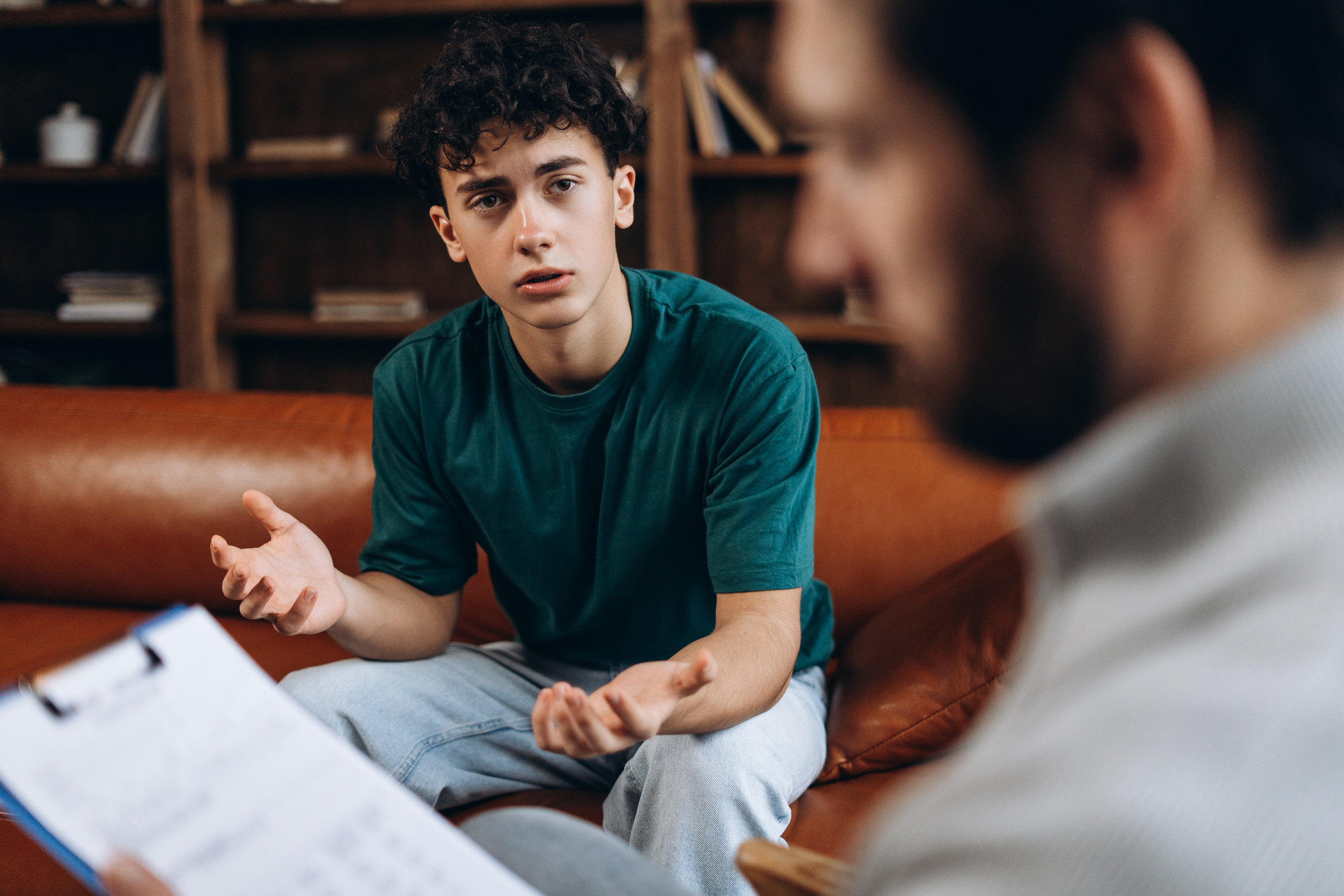 person in counseling