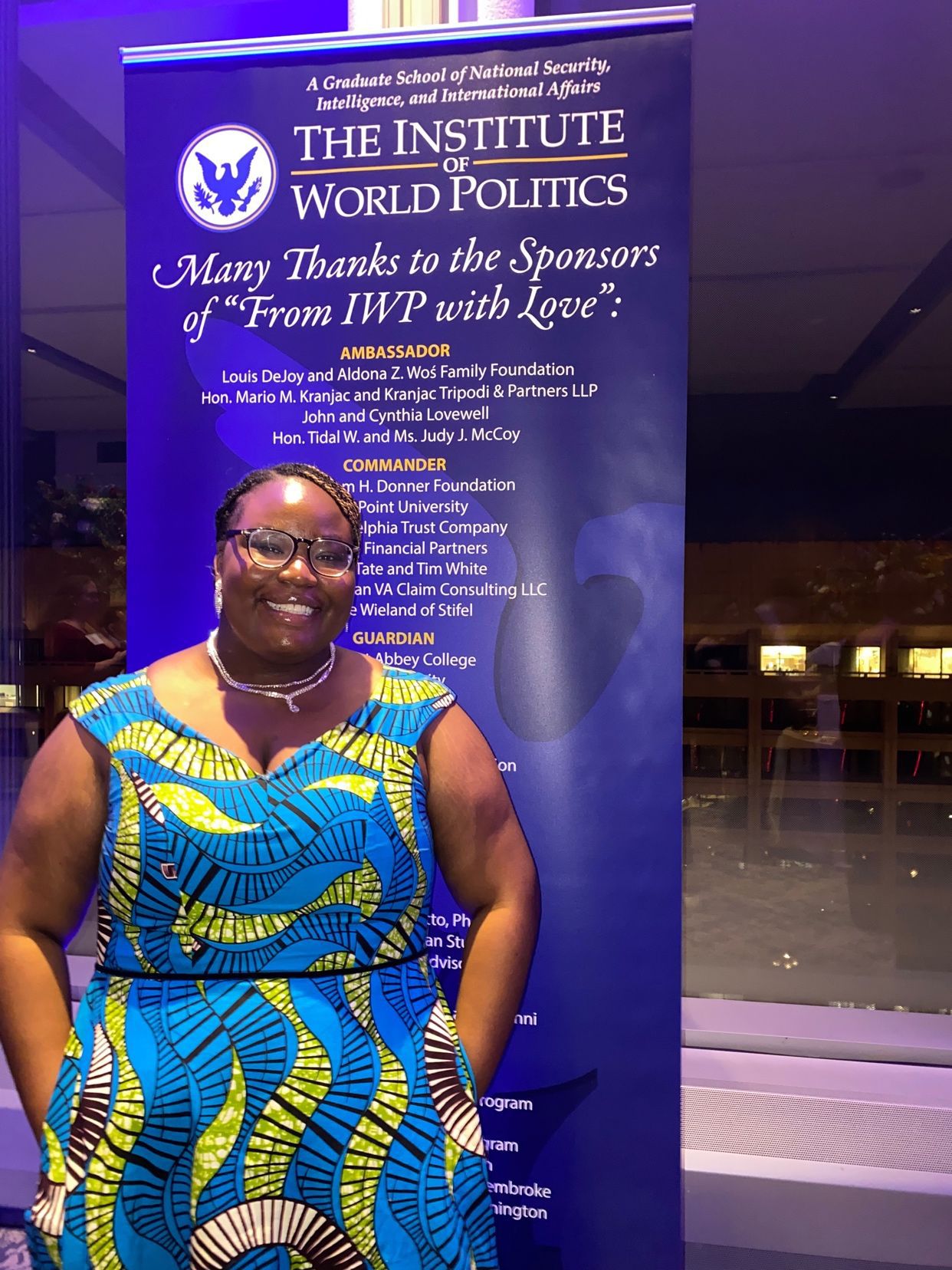 UNCP alumnae Peace Ajirotutu during first-year student at the prestigious Institute of World Politics in Washington, D.C.