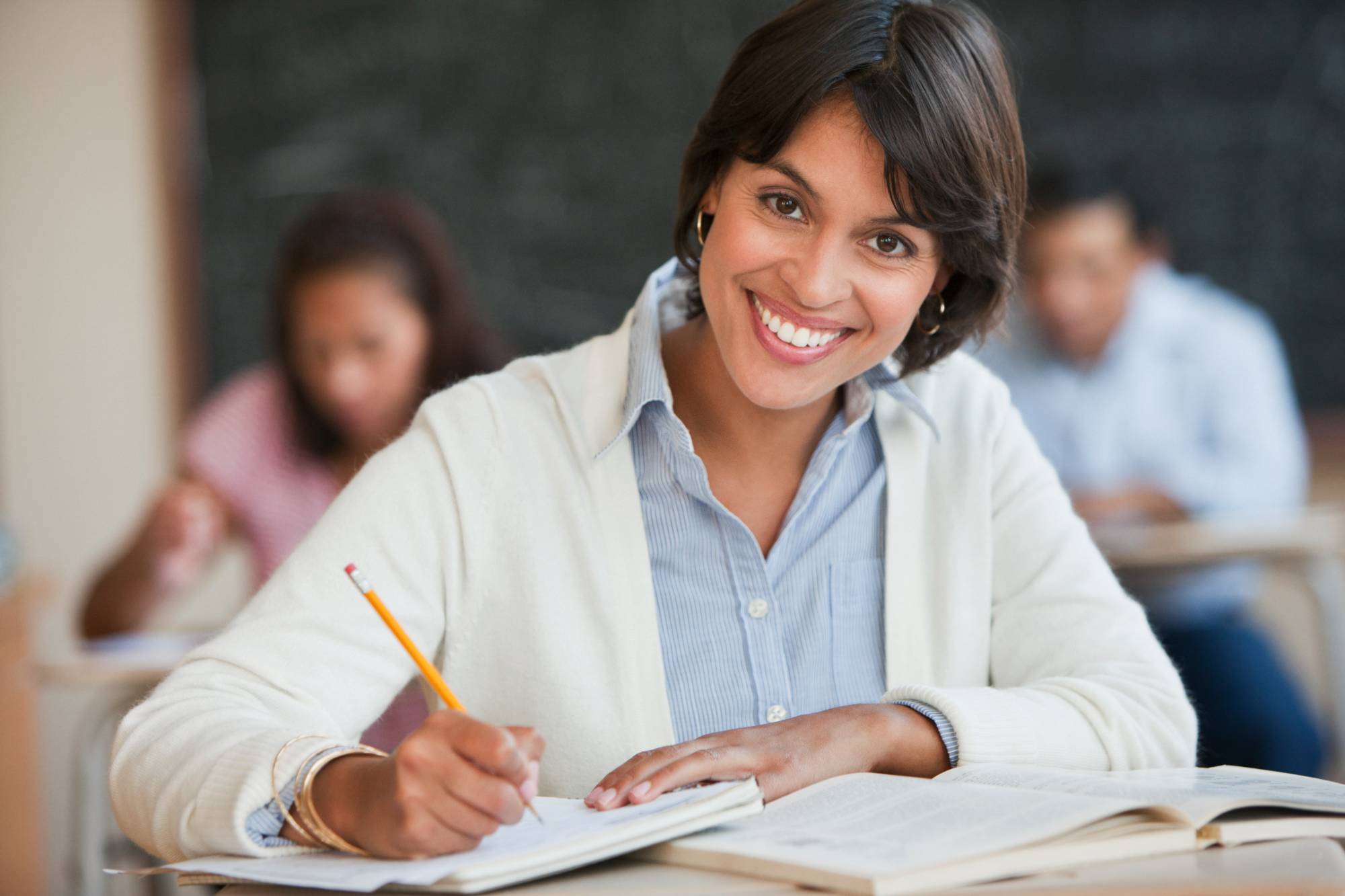 Girl sitting in a class