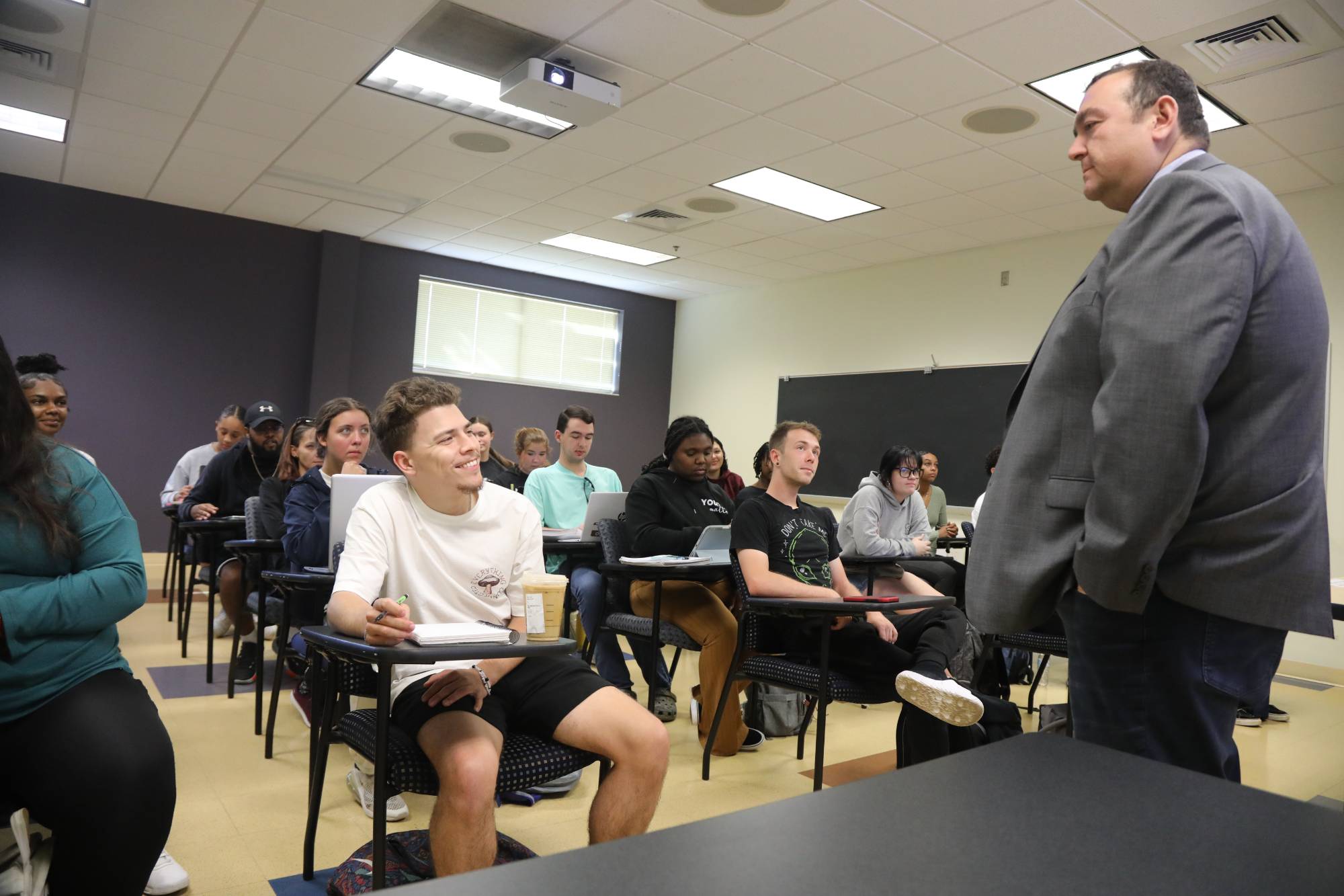 teacher in philosophy and religion class at UNCP