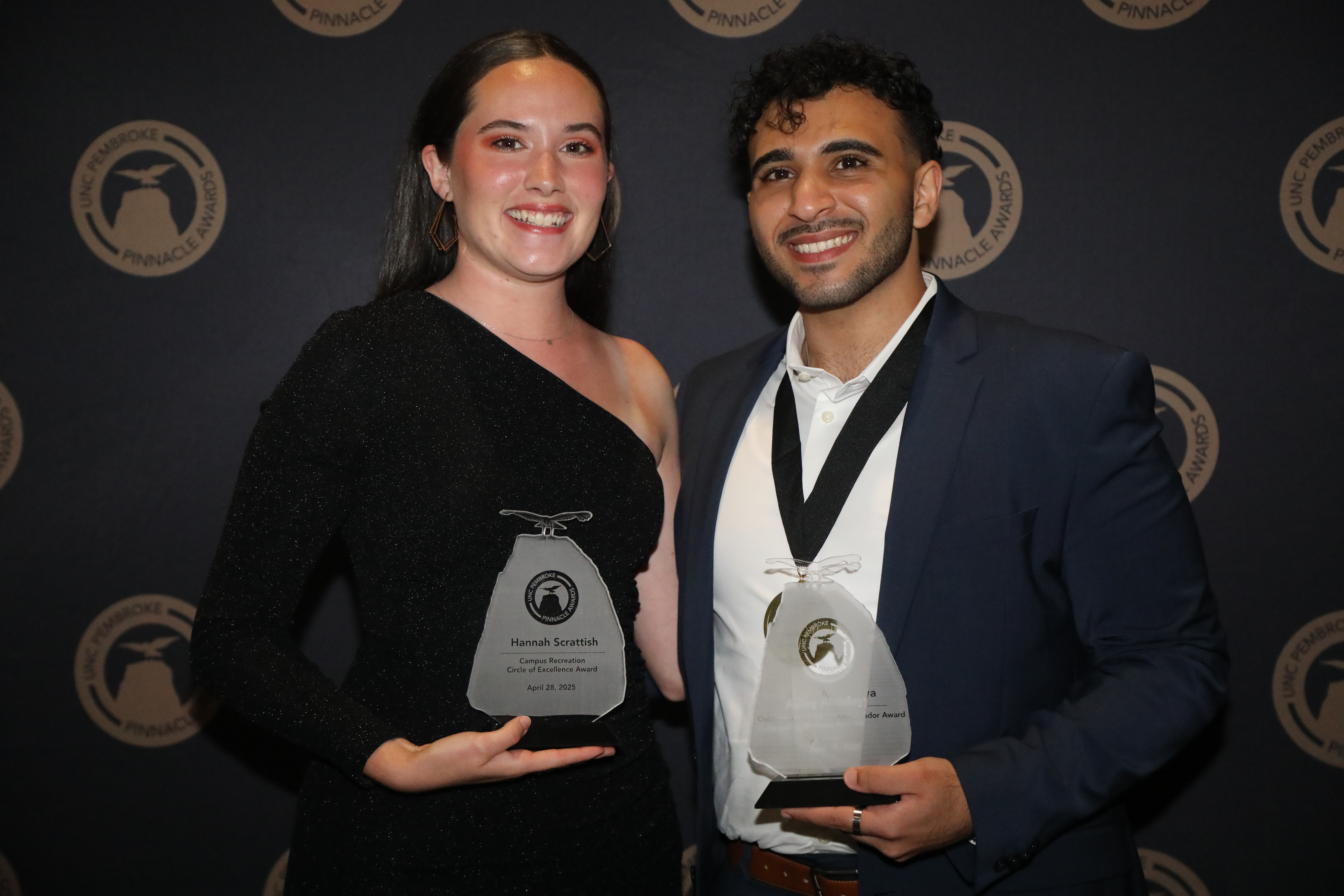 Hannah Scrattish and Auley Abudayya, the 2025 Pinnacle Awards hosts
