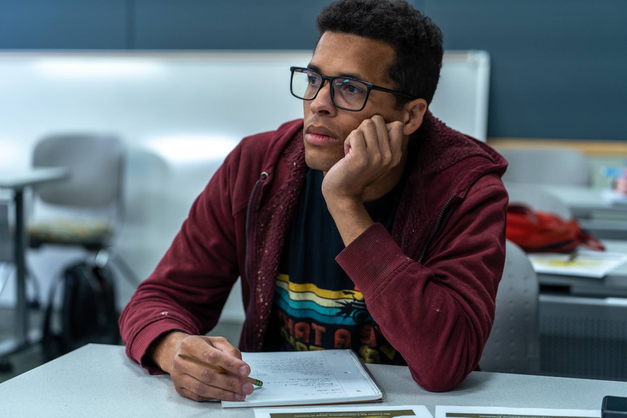 Social work student in class