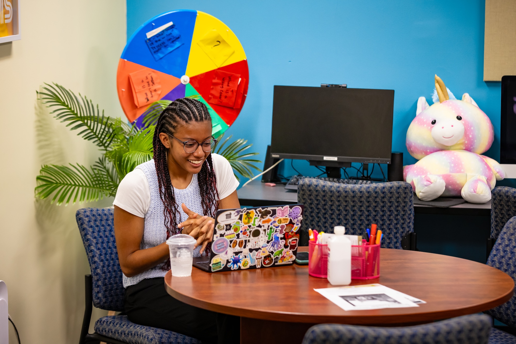UNCP Student in the writing center