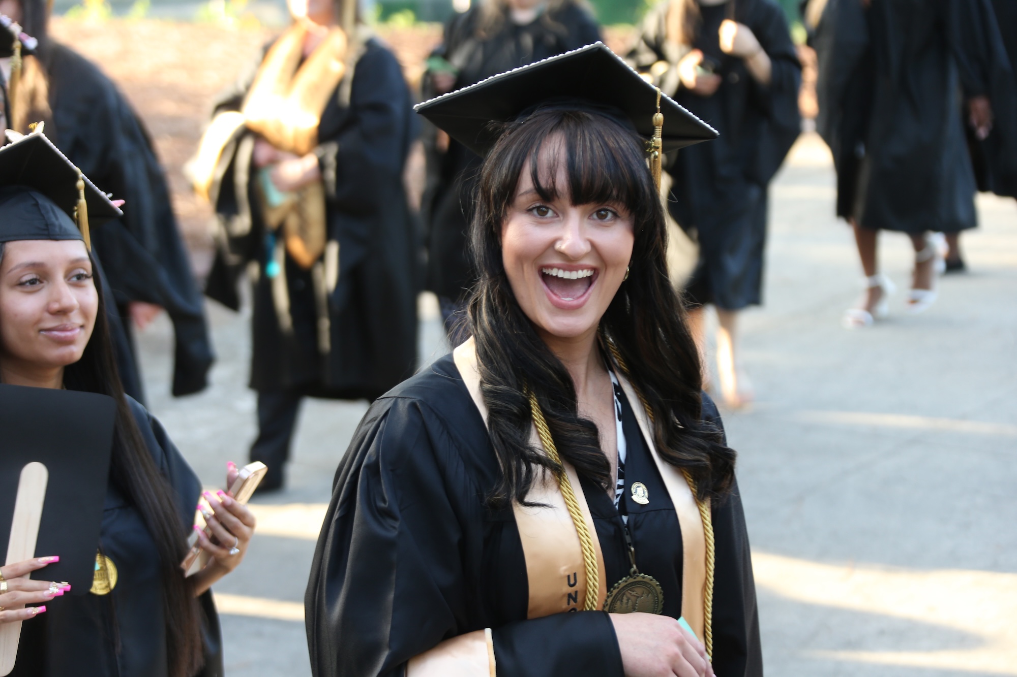 Female UNCP graduate student at commencement