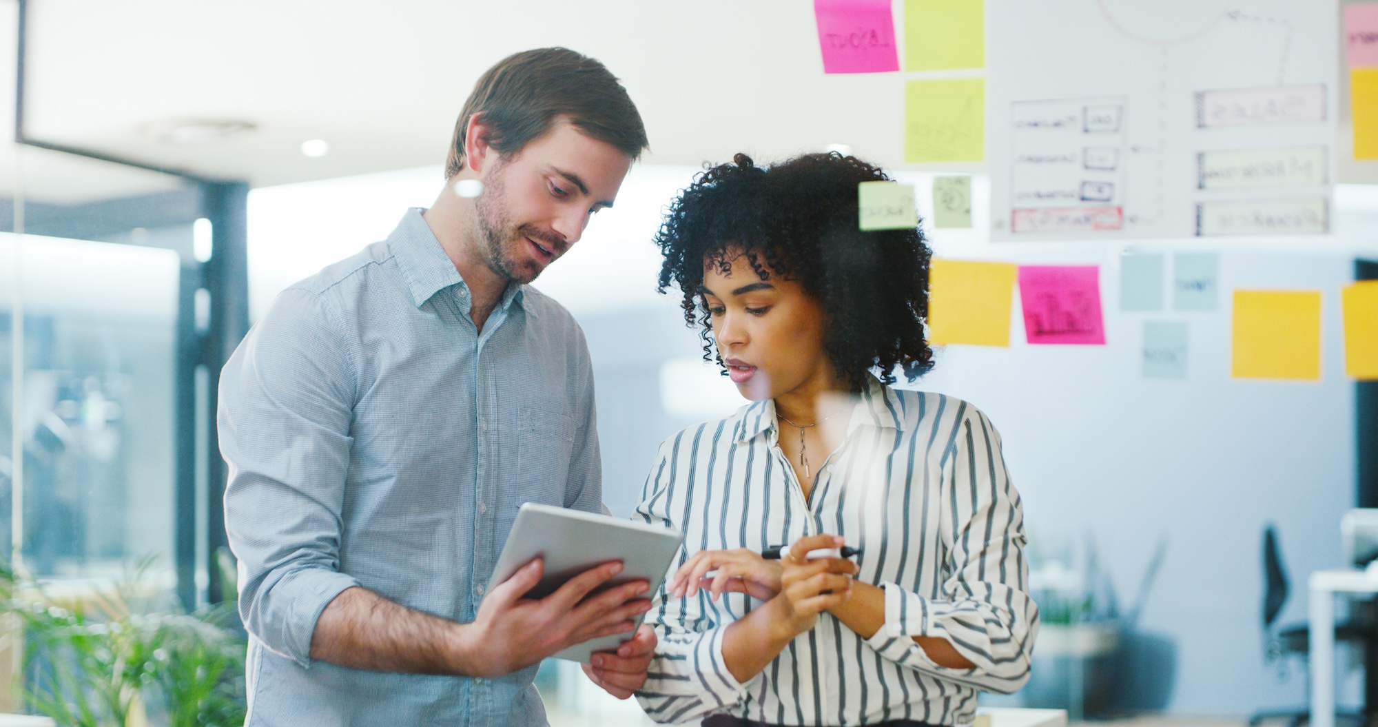 project management two people working