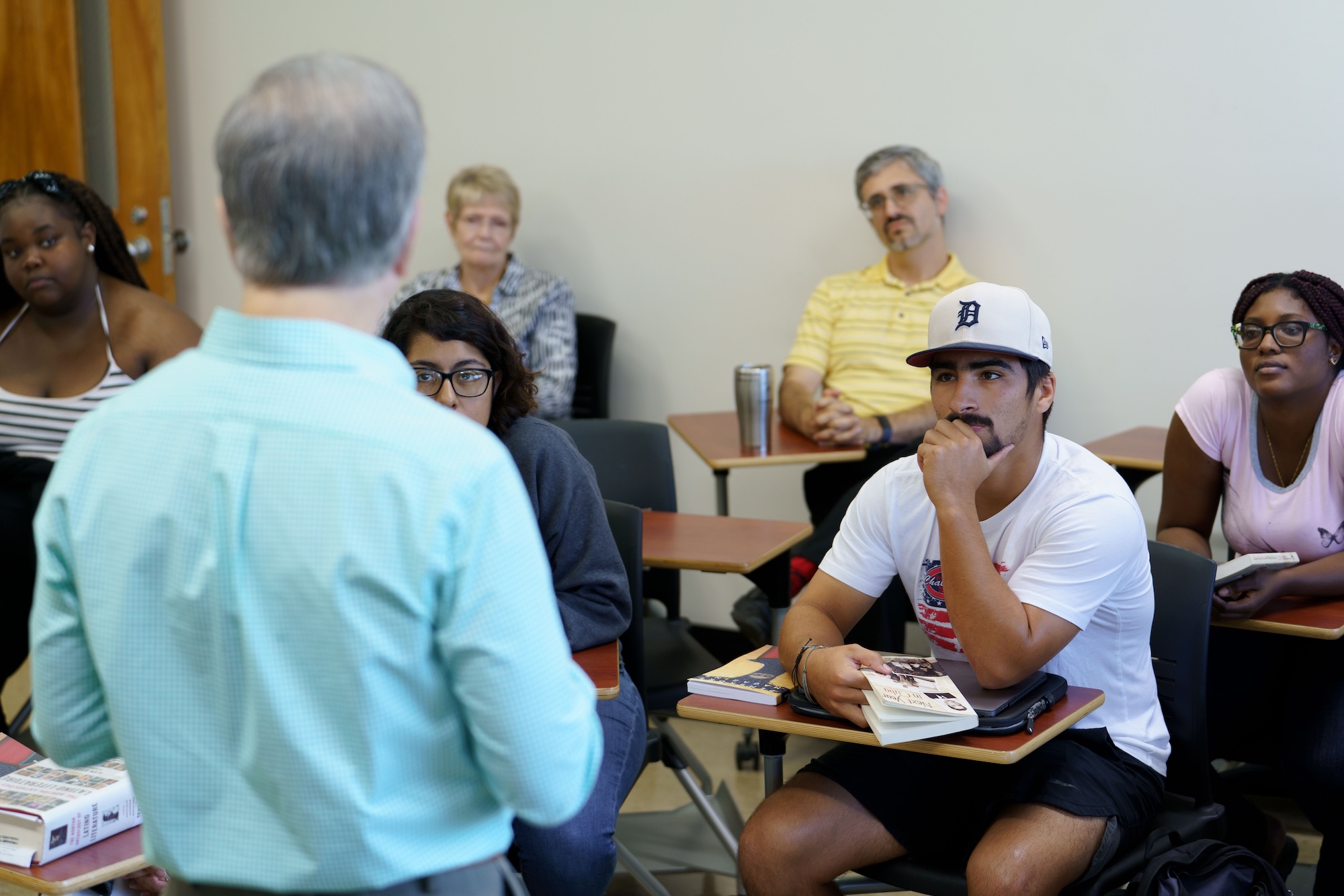 students in a classroom at UNCP 