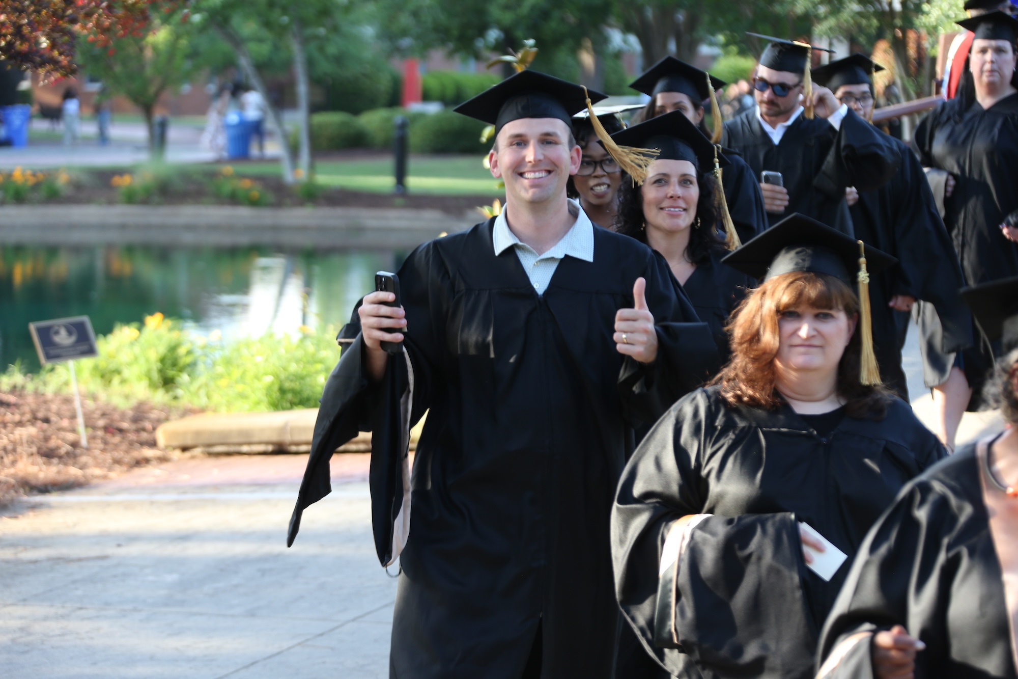 Male UNCP graduate student at commencement