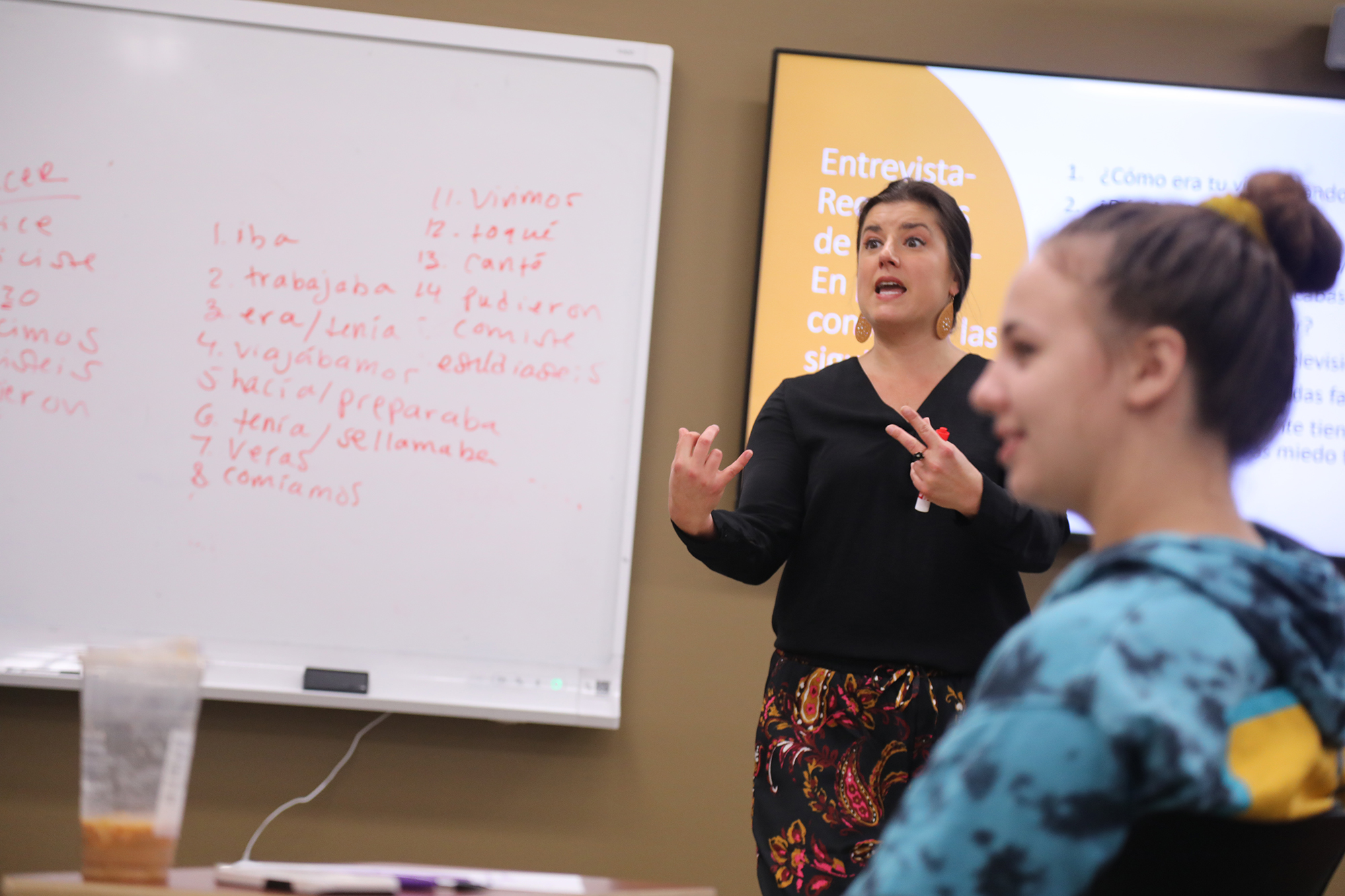 UNCP faculty member in a Spanish class