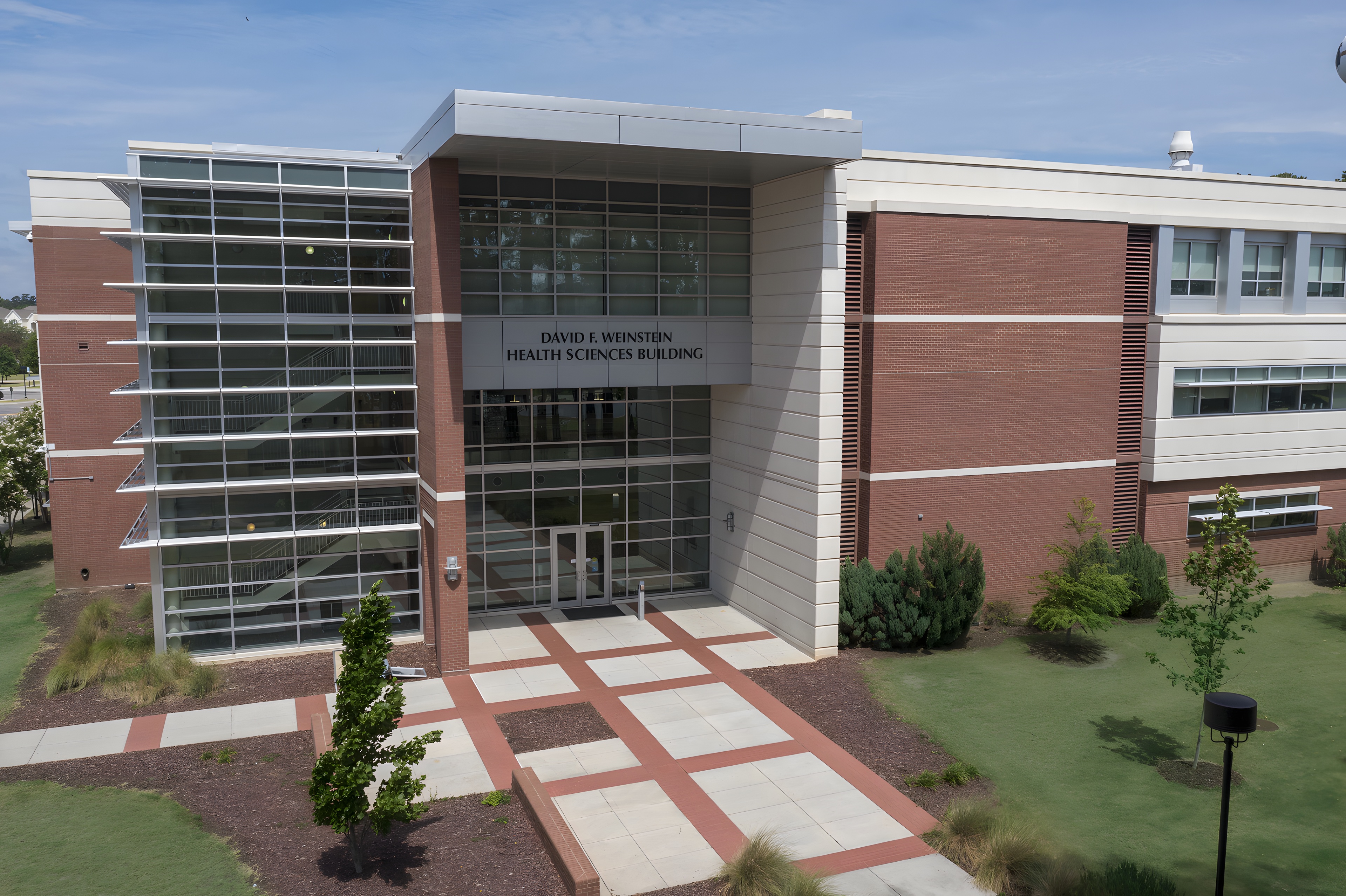 The Weinstein Science building's exterior from above.