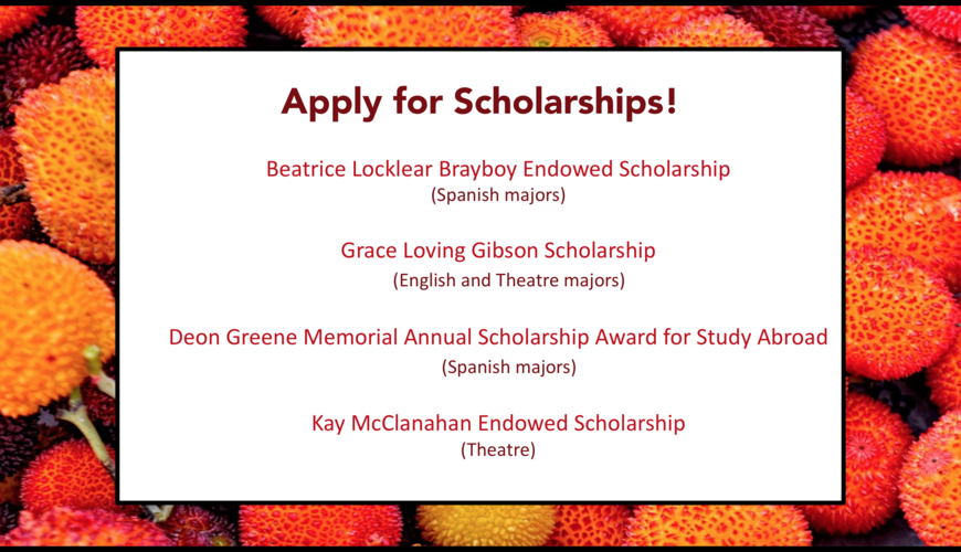 Apply for scholarships! Scholarships listed below.