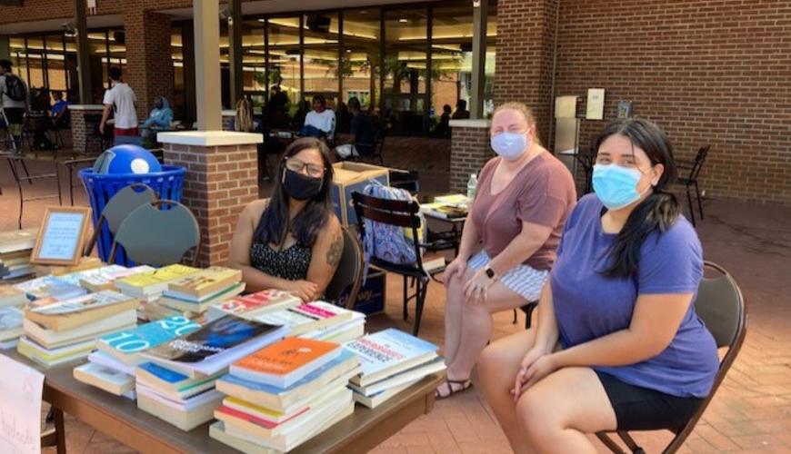 Members of Sigma Tau Delta held a book sale on September 28-29.