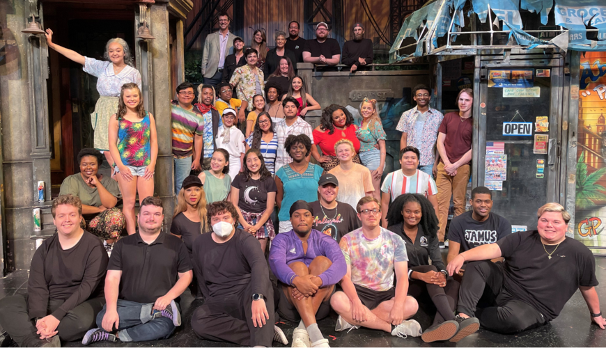 In the Heights cast members pose for a photo. (Photo courtesy of David Underwood.)