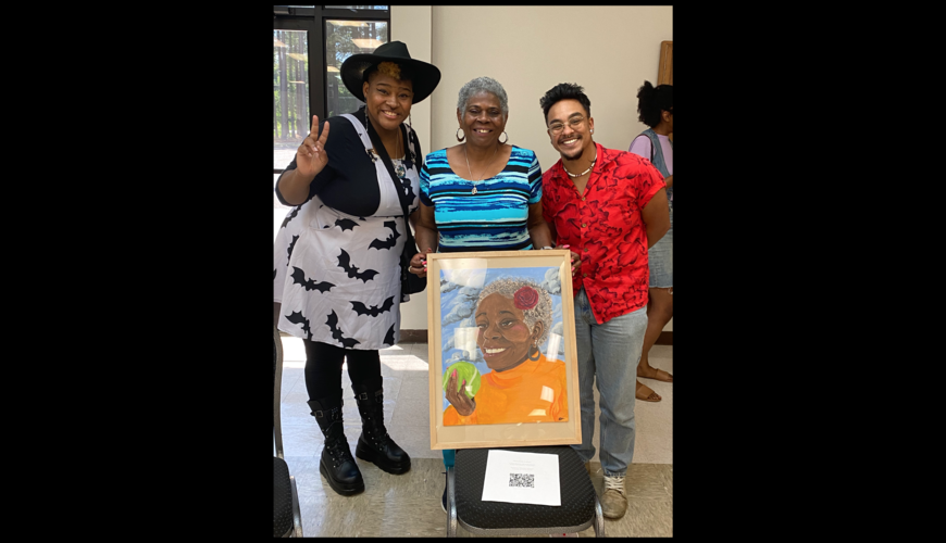 Creative writing teacher Dr. Peter Grimes and art professor Carla Rokes's students teamed up to write memoirs and to draw portraits of senior citizens in Scotland County.